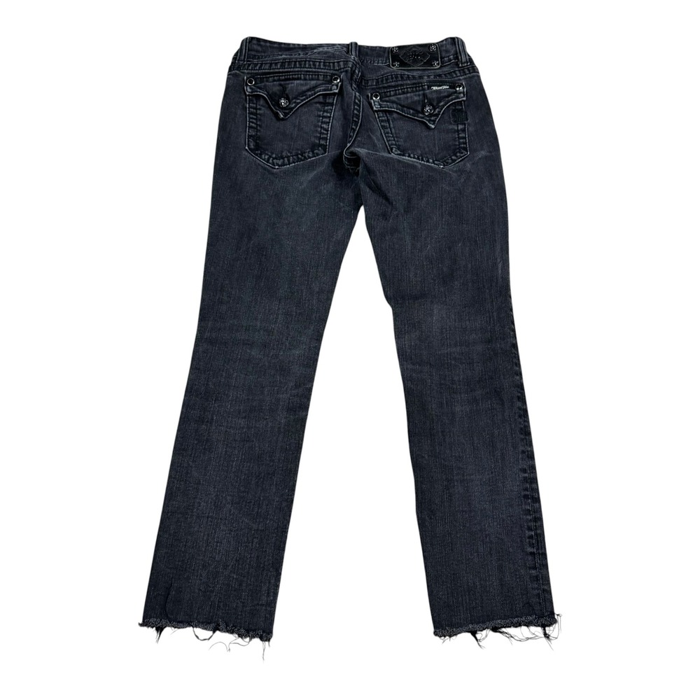 Y2K Miss Me Faded Black Embroidered Pocket Skinny Jeans Women's 30 (Fits 31x28)